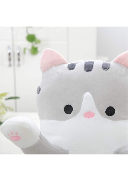 Güzel Peluş Kedi Bebek Sevimli Karikatür Yumuşak Dolması Yavru Kedi Uzun Atış Uyku Yastığı Oyuncak Hediye Çocuklar Için Kız Arkadaşı Çoklu Boyutu (Gri, 90CM/35.4IN) (Yurt Dışından)