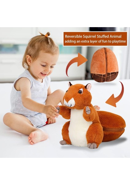 Çift Taraflı Sincap Doldurulmuş Hayvan, Fermuarlı Çam Kozalağı Sincap Peluş Bebek, Çocuklar ve Yetişkinler Için Yumuşak ve Sevimli Çam Kozalağı Oyuncak Yastık ve Dekorasyon (Yurt Dışından) modelleri
