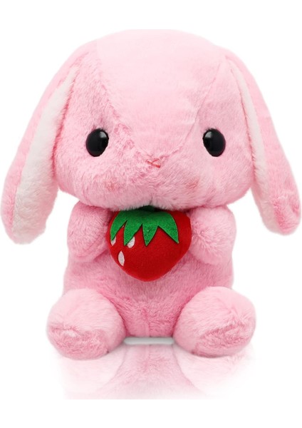Tavşan Doldurulmuş Hayvan Paskalya Kulaklı Tavşan Peluş Sevimli Beyaz Tavşan Peluş Oyuncak Havuçlu Kabarık Kawaii Yumuşak Sarılma Uyku Yastığı (Yurt Dışından)