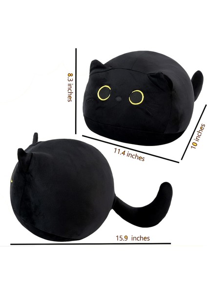 15.7" 3D Kara Kedi Peluş Oyuncak Yastık, Yumuşak Kawaii Yavru Kedi Doldurulmuş Hayvan Yastığı (Yurt Dışından) modelleri