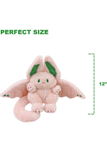 Sevimli Yarasa Tavşan Peluş Yastık Kawaii Yarasa Tavşan Çocuklar Için Doldurulmuş Hayvan Pembe 12" (Yurt Dışından)