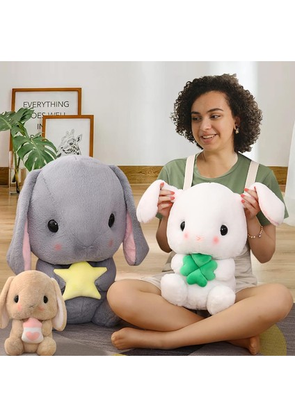 Tavşan Doldurulmuş Hayvan Paskalya Kulaklı Tavşan Peluş Sevimli Beyaz Tavşan Peluş Oyuncak Havuçlu Kabarık Kawaii Yumuşak Sarılma Uyku Yastığı (Yurt Dışından) modelleri