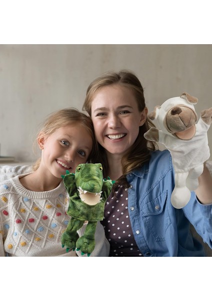 Yavru El Kuklası Hareketli Ağızlı Yumuşak Hayvan Peluş Oyuncak Interaktif Hikaye Anlatımı Sevimli Köpek Oyuncakları Yaratıcılık ve Hayal Gücü Yeni Yürümeye Başlayan Çocuklar Için D (Yurt Dışından) modelleri
