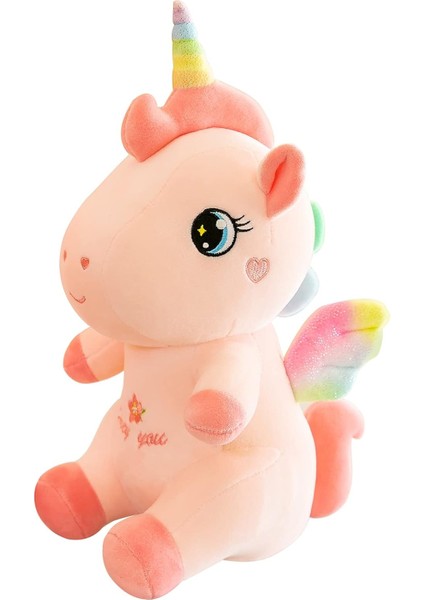 Kızlar Için Tek Boynuzlu At Peluş Doldurulmuş Hayvanlar, 19.7in Yumuşak Sevimli Pembe Tek Boynuzlu At Peluş Oyuncaklar Bebek Kanatlı Doğum Günü Hediyeleri Çocuklar Için Erkek Çocuk (Yurt Dışından)