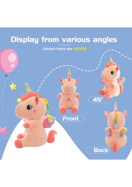 Kızlar Için Tek Boynuzlu At Peluş Doldurulmuş Hayvanlar, 19.7in Yumuşak Sevimli Pembe Tek Boynuzlu At Peluş Oyuncaklar Bebek Kanatlı Doğum Günü Hediyeleri Çocuklar Için Erkek Çocuk (Yurt Dışından)