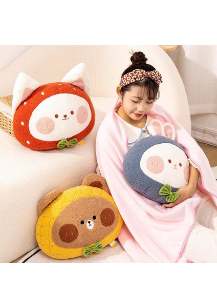 16IN Yumuşak Kedi Anime Peluş Yastık Sevimli Çilek Kitty Dolması Hayvan Peluş Oyuncak Kawaii Plushies Odası Dekor Çocuklar Erkekler Kızlar Için Noel Doğum Günü Hediyeleri (Yurt Dışından)