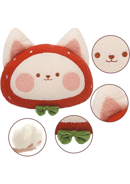 16IN Yumuşak Kedi Anime Peluş Yastık Sevimli Çilek Kitty Dolması Hayvan Peluş Oyuncak Kawaii Plushies Odası Dekor Çocuklar Erkekler Kızlar Için Noel Doğum Günü Hediyeleri (Yurt Dışından)
