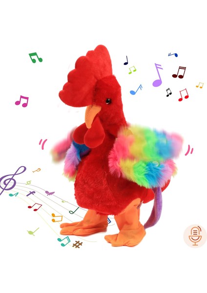 Müzikal Tavuk Doldurulmuş Hayvan Elektronik Interaktif Peluş Oyuncak Şarkı Söyleyen Dans Cıyaklayan Sallayan Horoz Çocuklar Için Paskalya Doğum Günü, Kırmızı, 13.5U201D (Yurt Dışından)