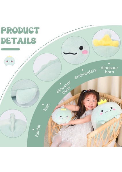 23.6 Inç Sevimli Dinozor Peluş Doldurulmuş Hayvan Silindirik Vücut Yastık, Süper Yumuşak Karikatür Sarılma Oyuncak Yatak Için Hediyeler, Çocuklar Uyku Kawaii Yastık (Yurt Dışından)