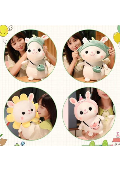 12 "tavşan Doldurulmuş Hayvan, Havuç Dinozor Avokado Ayçiçeği Ayçiçeği Unicorn Kıyafetinde Sevimli Paskalya Tavşanı Peluş, Yumuşak Tavşan Peluş Sarılma Uyku Yastığı Hediyeler (Dino (Yurt Dışından)