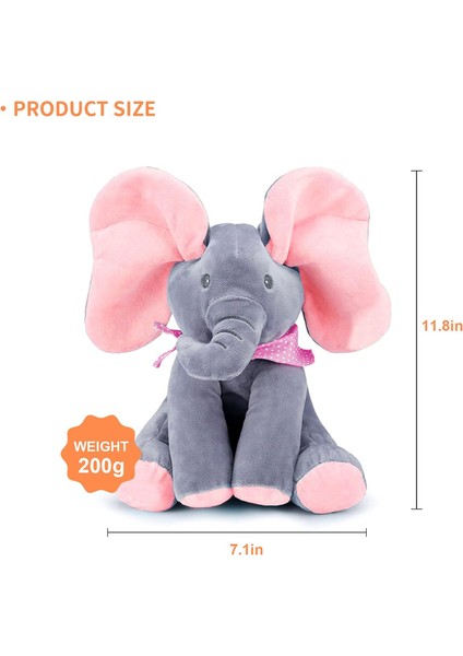 Animasyonlu Fil Oyuncakları, Kulakları Hareketli Peluş Şarkı Söyleyen Fil Elektrikli Peluş Oyuncak, Bebeğin Hediyesi Için Sevimli Fil Doldurulmuş Hayvan Oyuncak, Pembe, 12'' (Yurt Dışından)