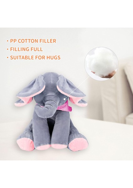 Animasyonlu Fil Oyuncakları, Kulakları Hareketli Peluş Şarkı Söyleyen Fil Elektrikli Peluş Oyuncak, Bebeğin Hediyesi Için Sevimli Fil Doldurulmuş Hayvan Oyuncak, Pembe, 12'' (Yurt Dışından)