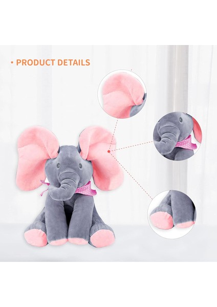 Animasyonlu Fil Oyuncakları, Kulakları Hareketli Peluş Şarkı Söyleyen Fil Elektrikli Peluş Oyuncak, Bebeğin Hediyesi Için Sevimli Fil Doldurulmuş Hayvan Oyuncak, Pembe, 12'' (Yurt Dışından)