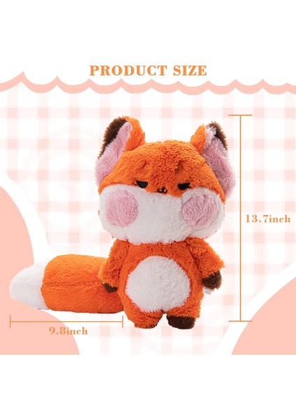 Tilki Doldurulmuş Hayvanlar Peluş, 13.7 Inç Süper Yumuşak Sevimli Tilki Peluş Büyük Kuyruklu Yastık Atın, Erkekler ve Kızlar Için Kawaii Squishy Tilki Peluş Oyuncak (Yurt Dışından)