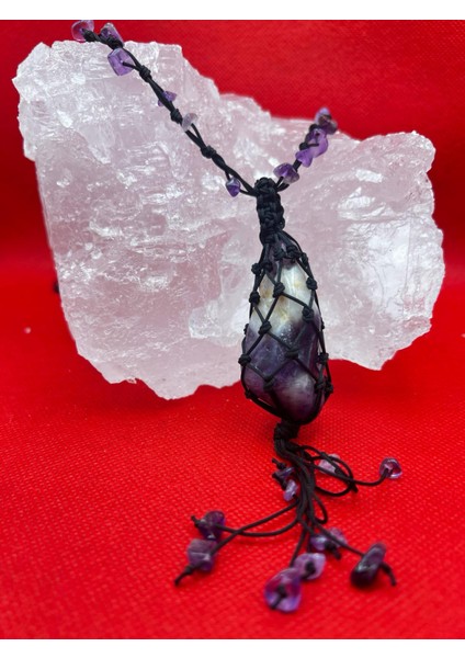 Sertifikalı Ametist Doğal Taş Kolye El Yapımı Handmade Aaa Kalite fırsatları