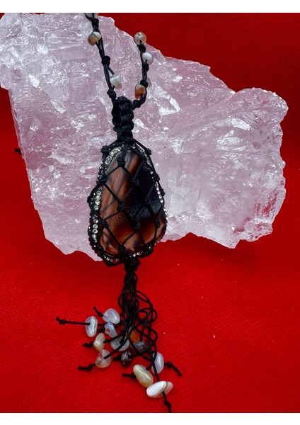 Sertifikalı Bostwana Akik Doğal Taş Kolye El Yapımı Handmade Aaa Kalite indirimleri