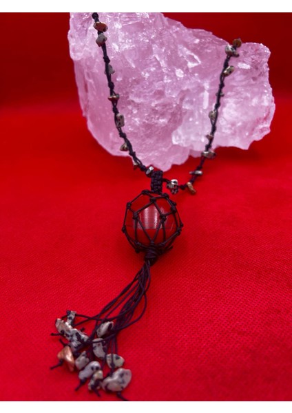 Sertifikalı Jasper Doğal Taş Kolye El Yapımı Handmade Aaa Kalite