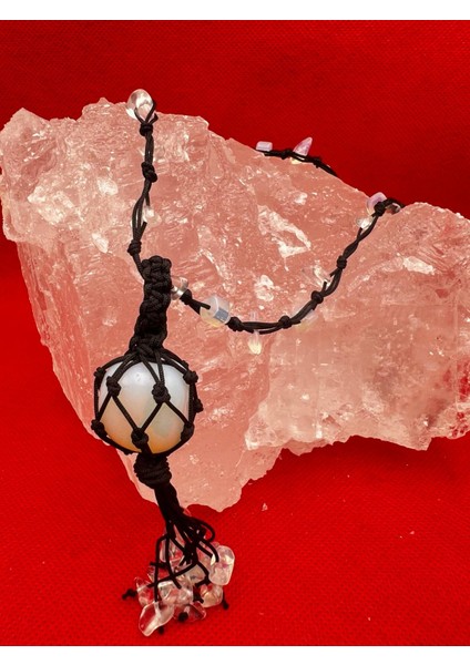 Sertifikalı Opal Doğal Taş Kolye El Yapımı Handmade Aaa Kalite