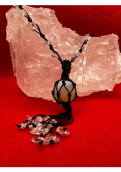 Sertifikalı Opal Doğal Taş Kolye El Yapımı Handmade Aaa Kalite indirimleri