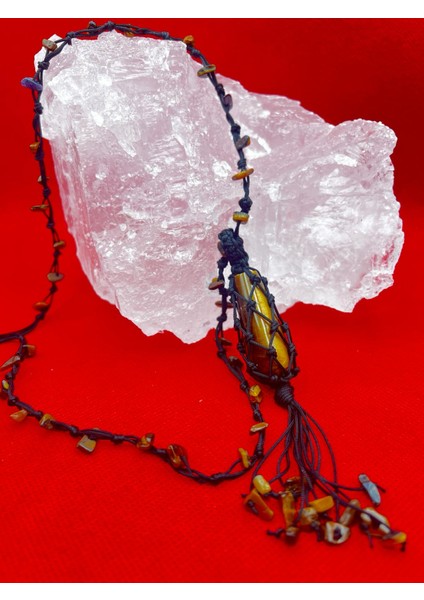 Sertifikalı Kaplan Gözü Doğal Taş Kolye El Yapımı Handmade Aaa Kalite