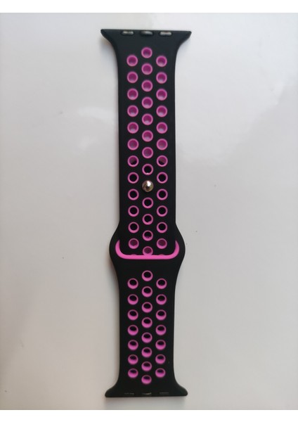 Apple Watch 42 mm / 44MM / 45MM / 49 mm (Seriler /se/ultra ile Uyumlu) Delikli Spor Silikon Kordon Siyah Pembe fiyatları