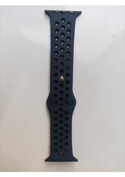 Apple Watch 42 mm / 44MM / 45MM / 49 mm (Seriler /se/ultra ile Uyumlu) Delikli Spor Silikon Kordon Lacivert Siyah fiyatları