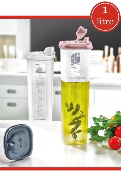 Yağlık Sosluk Şişesi Yağdanlık 1 Litre, Kapaklı Sos Ayçiçek Zeytinyağı Şişesi 1000ML
