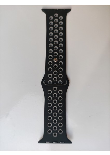Apple Watch 42 mm / 44MM / 45MM / 49 mm (Seriler /se/ultra ile Uyumlu) Delikli Spor Silikon Kordon Siyah Gri fiyatları