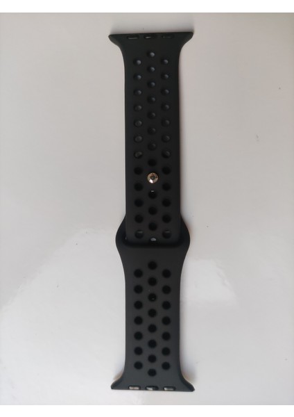 Apple Watch 42 mm / 44MM / 45MM / 49 mm (Seriler /se/ultra ile Uyumlu) Delikli Spor Silikon Kordon Füme Siyah fiyatları