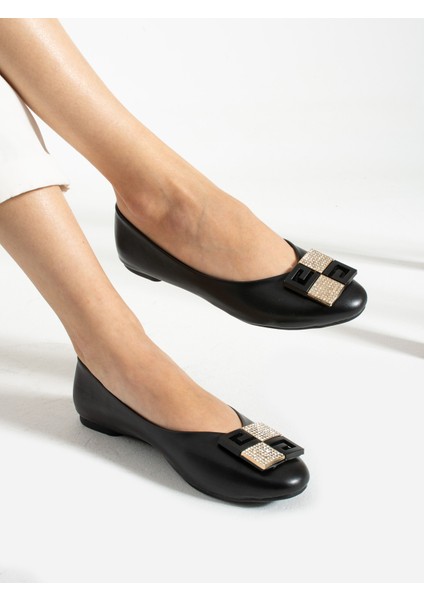 Rex Siyah Taş Toka Detay Kadın Babet modelleri