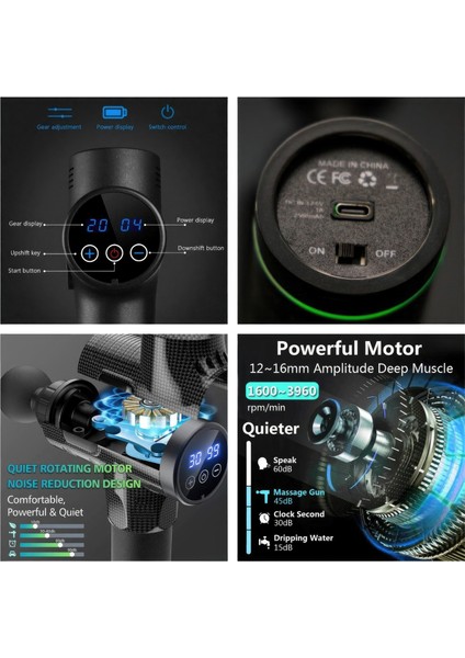 EV-MT51 Dijital Karbon Fiber/siyah 2500 Mah Kablosuz Dokunmatik Profesyonel Masaj Aleti fırsatları