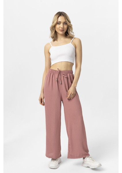 Kadın Beli Lastik Detaylı Bol Paça Pantolon 240240 - fiyatları