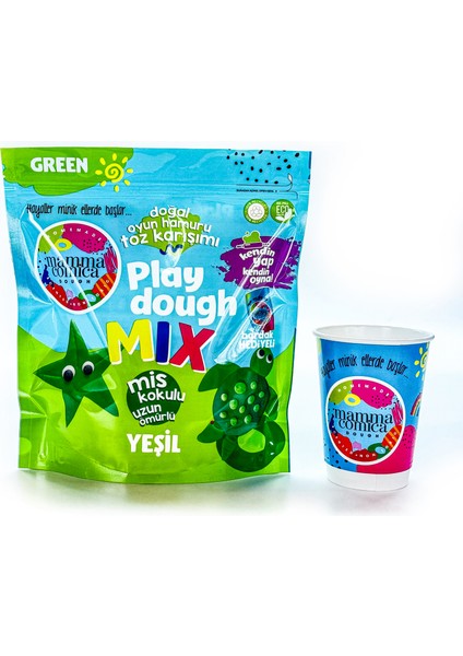 Kendin Yap Kendin Oyna Doğal Oyun Hamuru Toz Karışımı- Yeşil -800GR