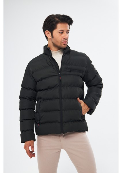 Erkek Orman Yeşili Renk Rahat Şişme Mont Kaban Parka fiyatları