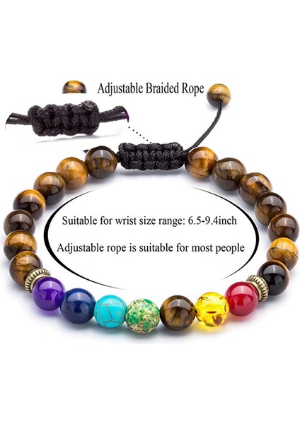 Makrome Örgülü Küre Kesim Kaplangözü Doğaltaş Çakra Erkek Bileklik fiyatları