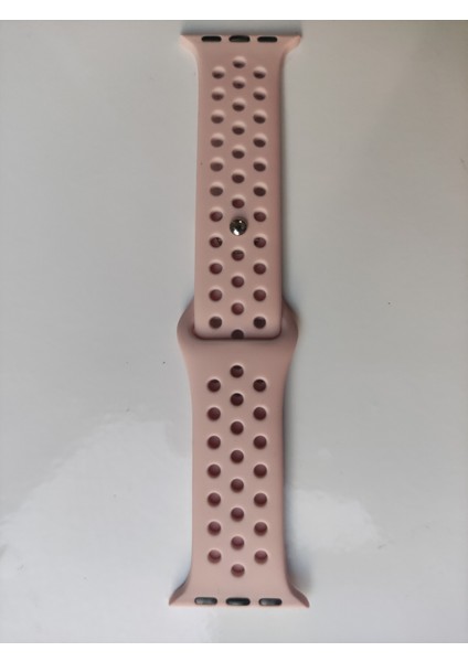 Apple Watch 42 mm / 44MM / 45MM / 49 mm (Seriler /se/ultra ile Uyumlu) Delikli Spor Silikon Kordon Toz Pembe fiyatları