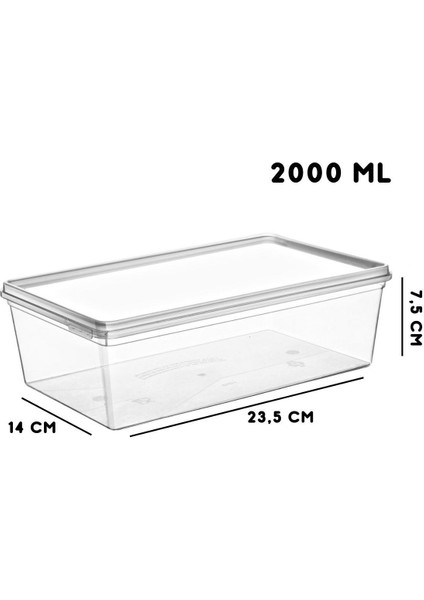 Tekno Trust 5 Parça 5 Adet Kendinden Kapaklı Derin Dondurucuya Uygun Saklama Kabı 2 Lt 2 - 2,99 L Beyaz Plastik