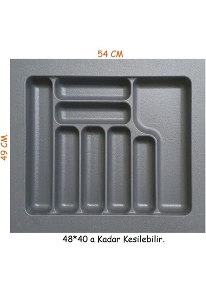 Tekno Trust Gri 54X49 Çekmece Içi Gri Plastik Kaşıklık S-2287-G Plastik