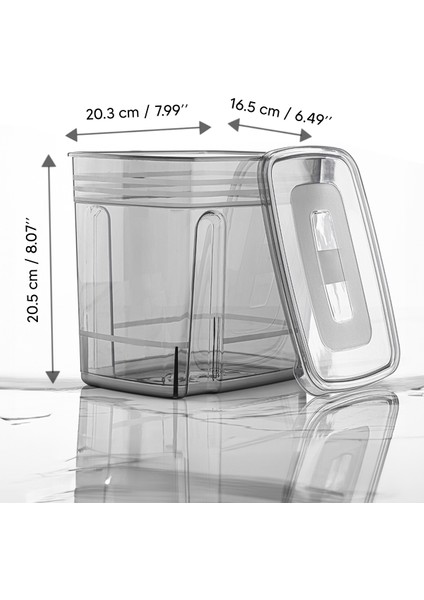 Tekno Trust 20 4'lü 5,5 Litre Jumbo Boy Lena Un Kabı - Kapaklı Erzak Bakliyat Saklama Kabı - Malzeme Saklama Ku