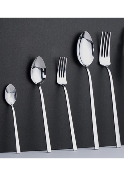 Tekno Trust Metalik 30 Parça Çubuk Model 6 Kişilik Çatal Kaşık Takımı Paslanmaz Çelik Çoklu