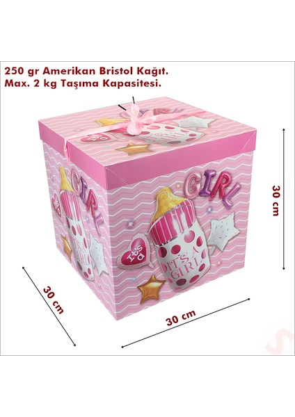 Kapaklı, Katlanır Demonte Karton Kutu, 30CM - Biberon & Pembe fiyatları