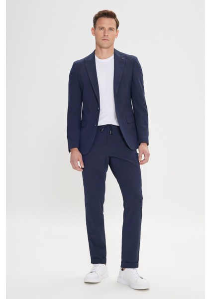 ALTINYILDIZ CLASSICS Erkek Lacivert Slim Fit Dar Kesim Kırlangıç Yaka Desenli Takım Elbise fiyatları