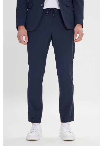 ALTINYILDIZ CLASSICS Erkek Lacivert Slim Fit Dar Kesim Kırlangıç Yaka Desenli Takım Elbise indirimleri