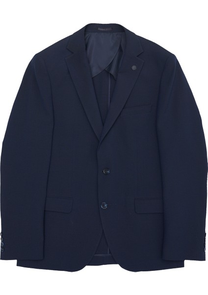 ALTINYILDIZ CLASSICS Erkek Lacivert Slim Fit Dar Kesim Kırlangıç Yaka Desenli Takım Elbise