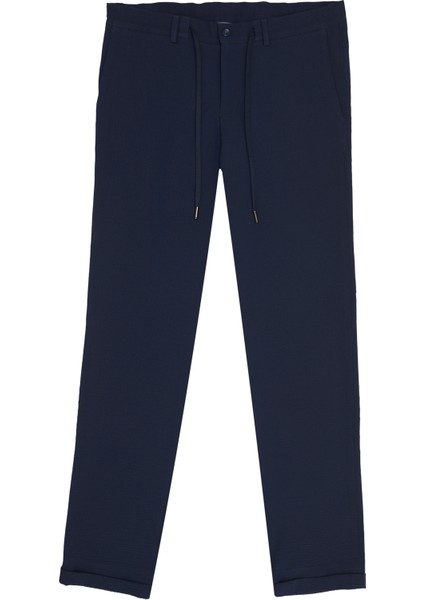 ALTINYILDIZ CLASSICS Erkek Lacivert Slim Fit Dar Kesim Kırlangıç Yaka Desenli Takım Elbise