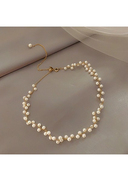 Metal Alaşım Üzeri Altın Kaplama Uzunluğu Ayarlanabilir Kadın Inci Kolye fiyatları