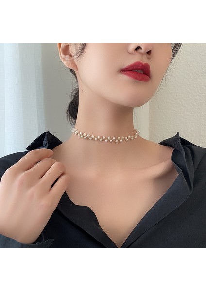 Metal Alaşım Üzeri Altın Kaplama Uzunluğu Ayarlanabilir Kadın Inci Kolye modelleri