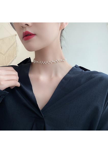 Metal Alaşım Üzeri Altın Kaplama Uzunluğu Ayarlanabilir Kadın Inci Kolye indirimleri