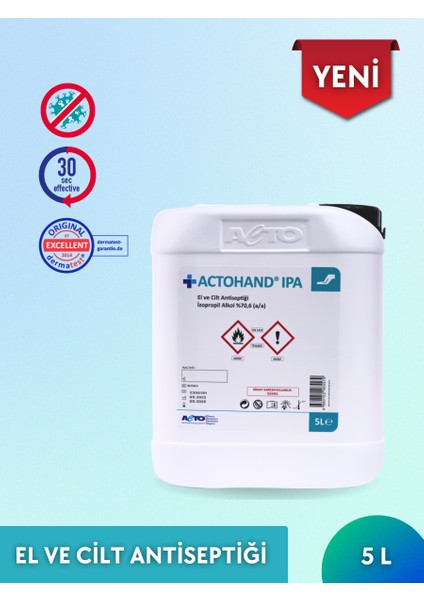 Actohand® Ipa 5 Litre | El ve Cilt Antiseptiği - Alkol 75 % (V/v)