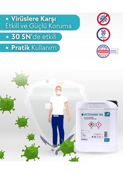 Actohand® Ipa 5 Litre | El ve Cilt Antiseptiği - Alkol 75 % (V/v)